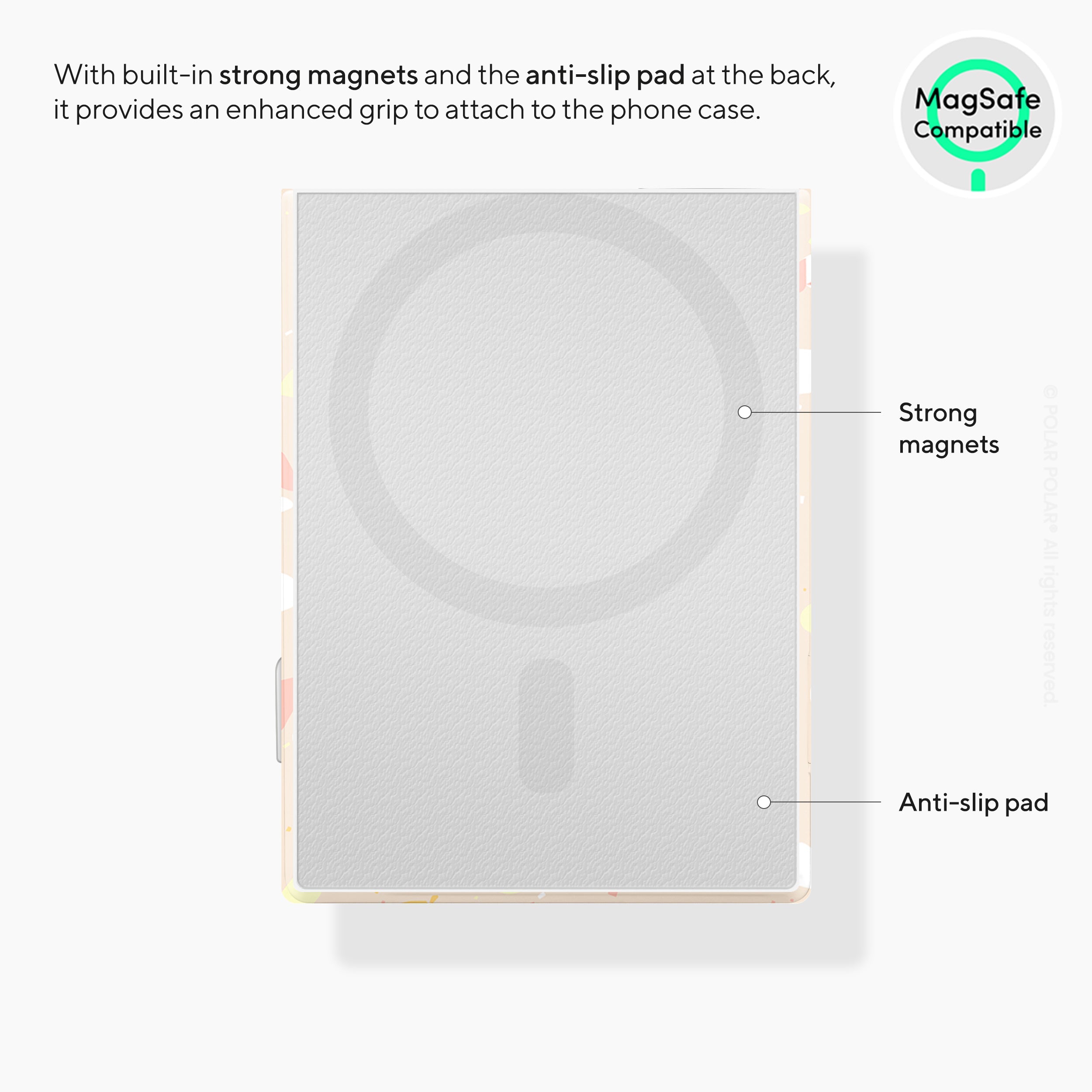 米色水磨石 MagSafe 卡套