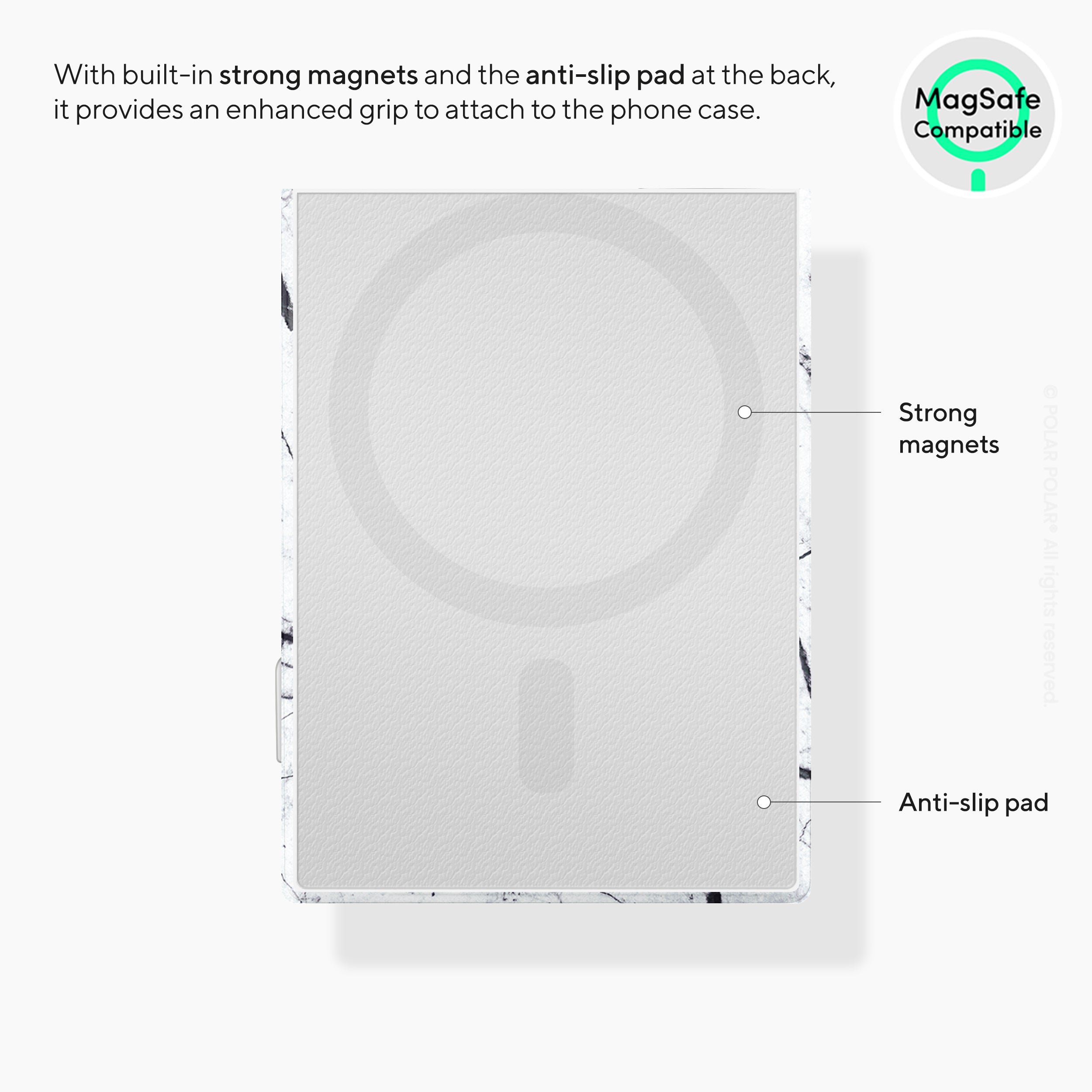 經典白色雲石紋 MagSafe 卡套