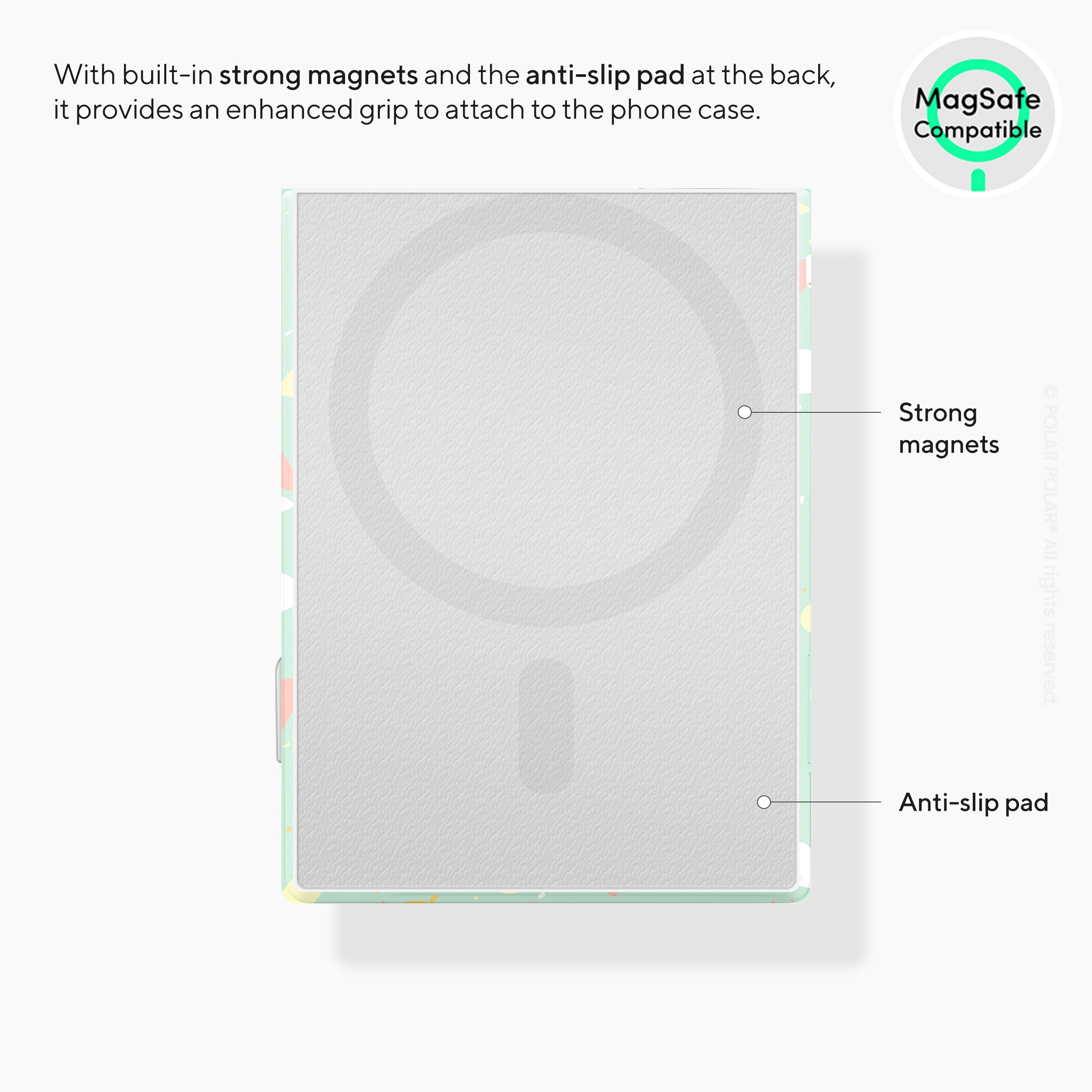 霧綠色水磨石 MagSafe 卡套