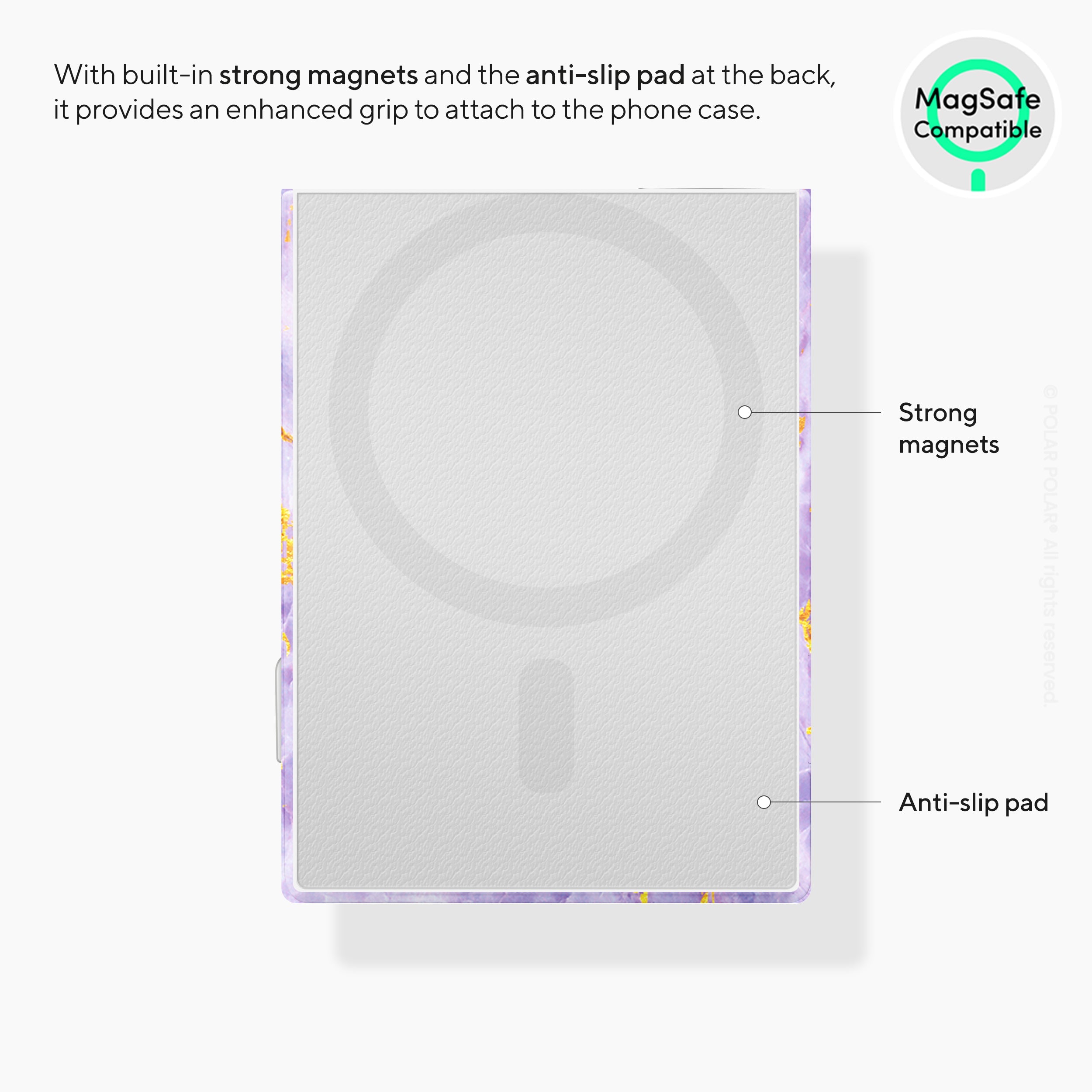 紫色沙金紋 MagSafe 卡套