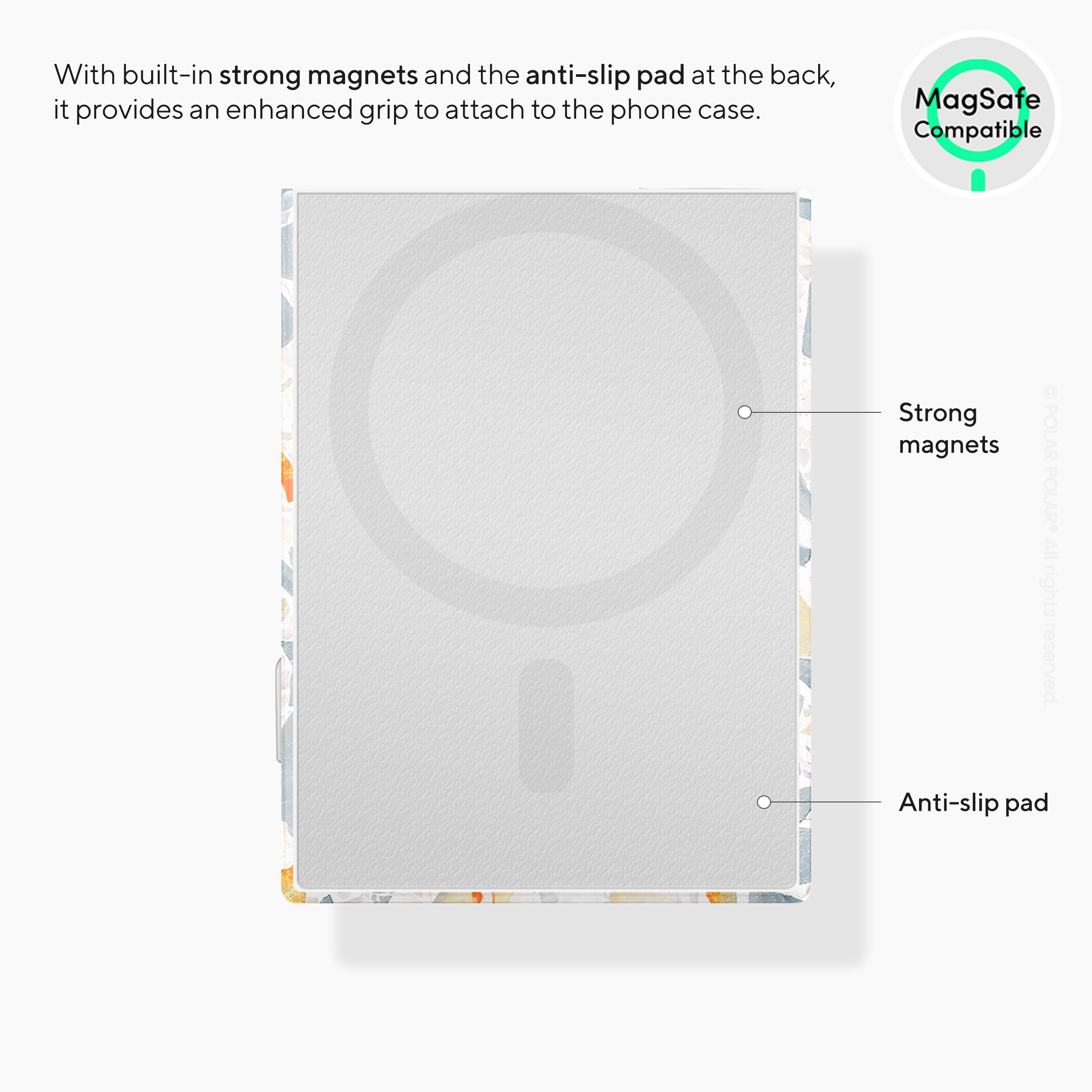 灰色水磨石 MagSafe 卡套